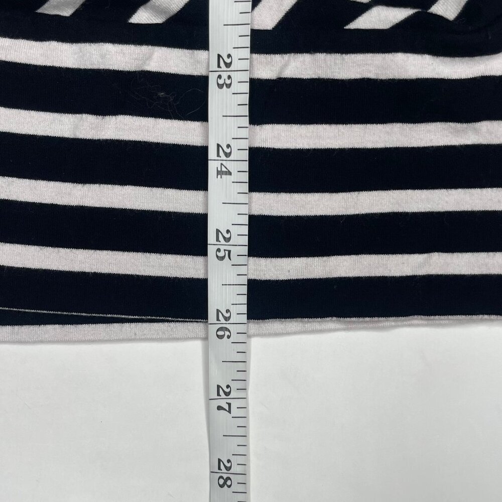 White House Black Market Chevron Stripe 3/4 Sleeve Goth Office Siren Top S - Picture 8 of 12